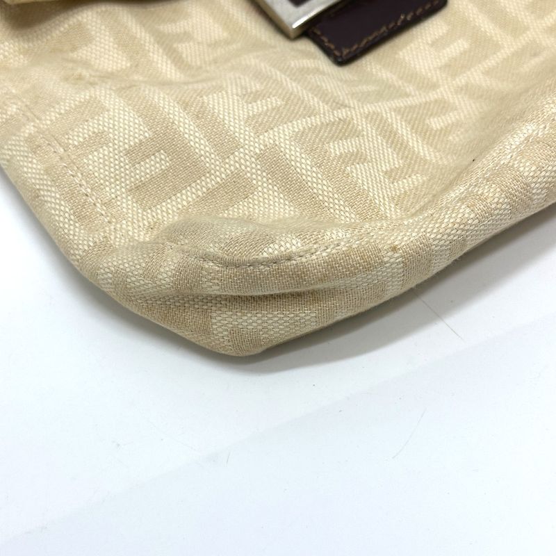 Fendi Shoulder Bag Zucca Mamma Bucket Canvas Beige