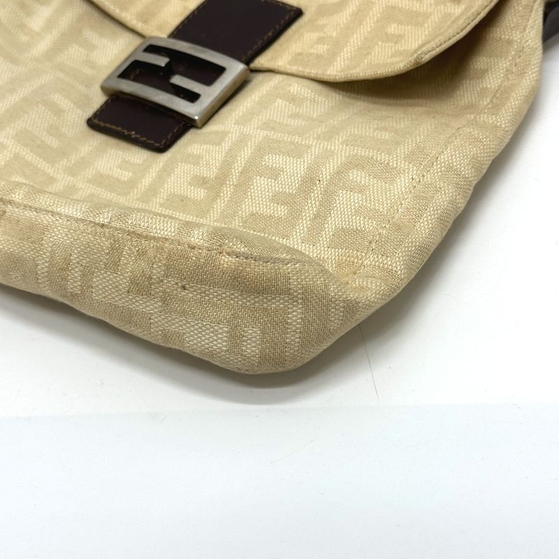Fendi Shoulder Bag Zucca Mamma Bucket Canvas Beige
