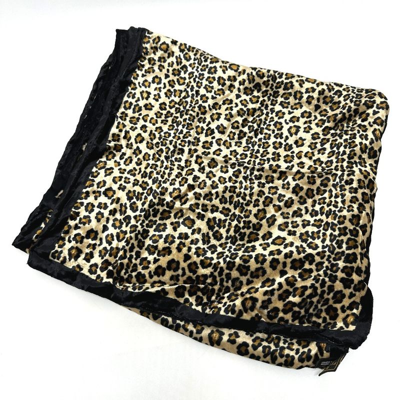 Fendi Shawl Leopard Print Velour Brown Black