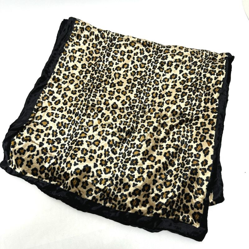 Fendi Shawl Leopard Print Velour Brown Black