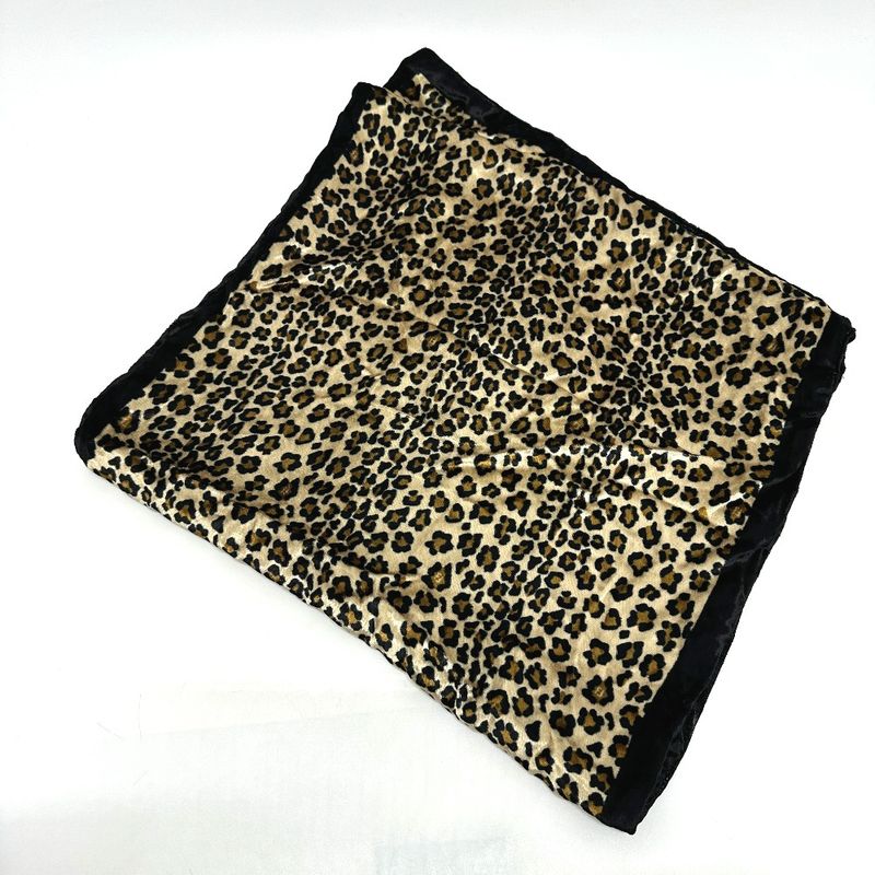 Fendi Shawl Leopard Print Velour Brown Black