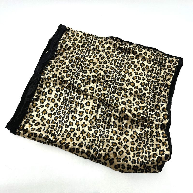Fendi Shawl Leopard Print Velour Brown Black