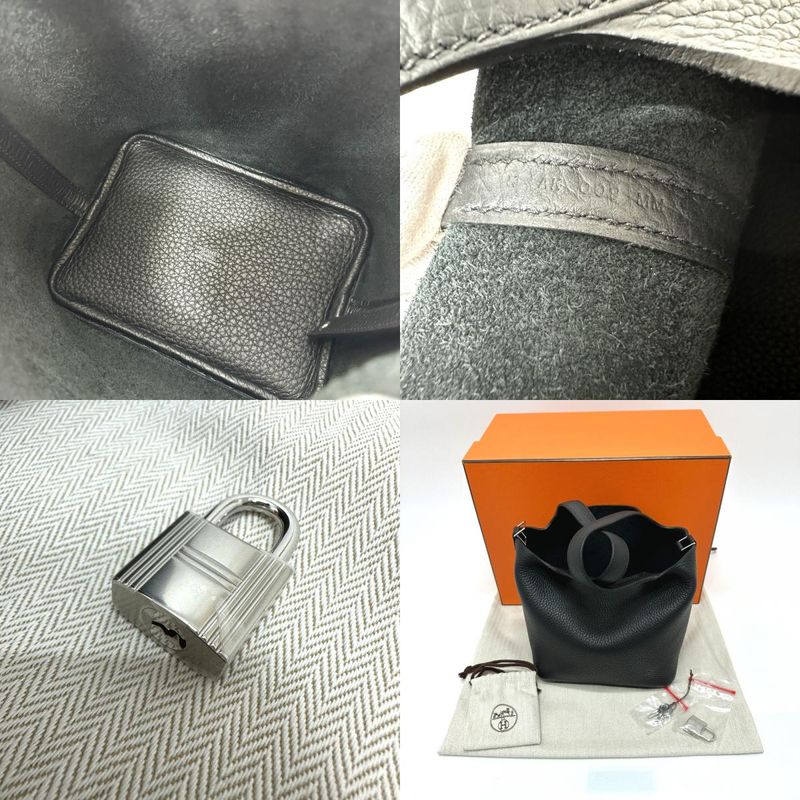 Hermes Handbag Picotin Lock PM Taurillon Clemence Black