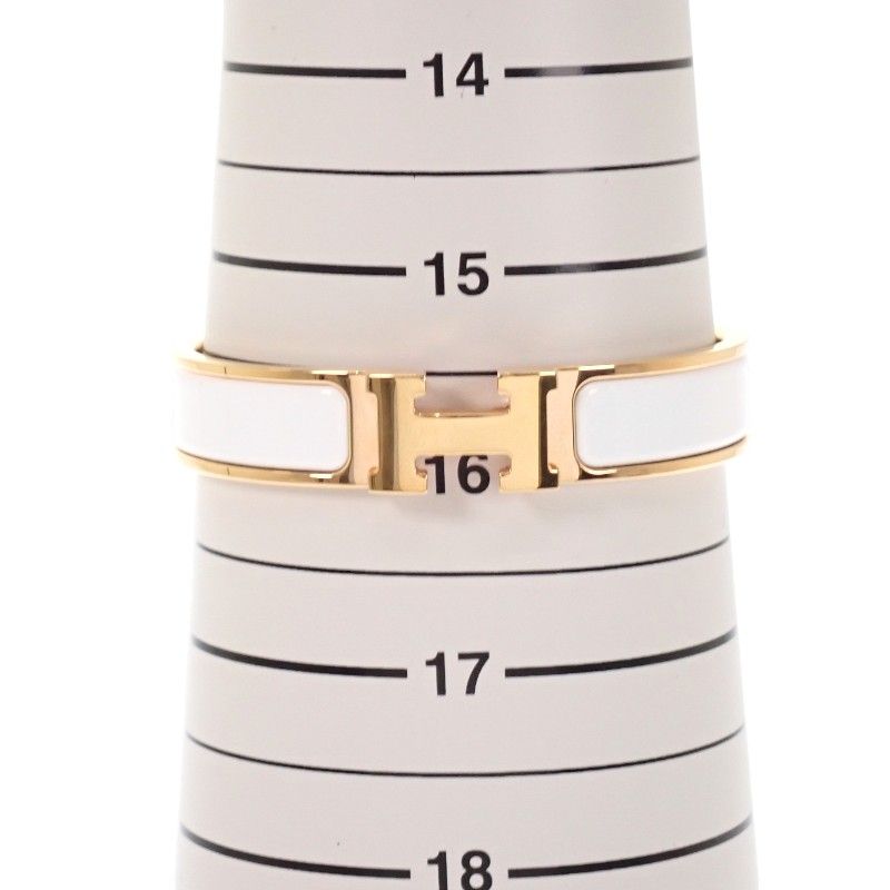 Hermes Enamel Bracelet Click White Gold