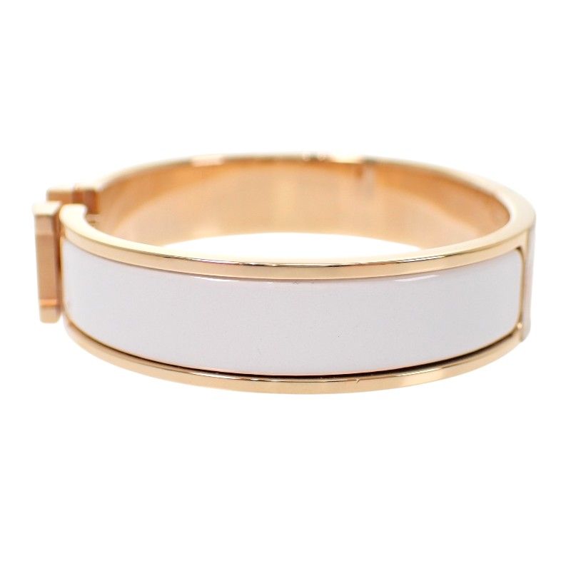 Hermes Enamel Bracelet Click White Gold