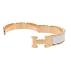 Hermes Enamel Bracelet Click White Gold
