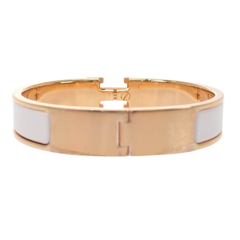 Hermes Enamel Bracelet Click White Gold