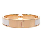Hermes Enamel Bracelet Click White Gold