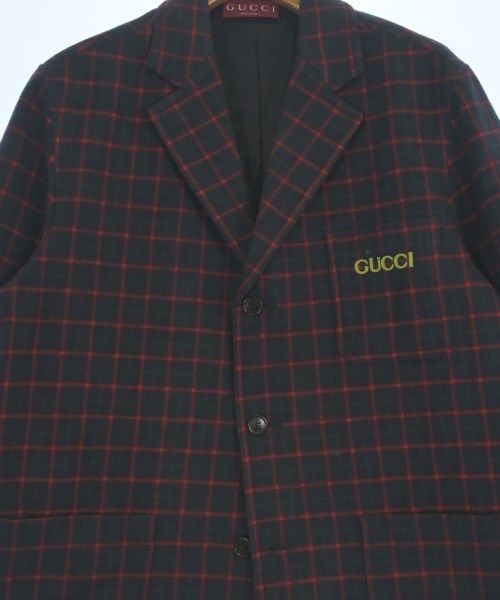 Gucci Casual Jacket Wool Navy Red Green