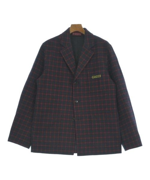 Gucci Casual Jacket Wool Navy Red Green