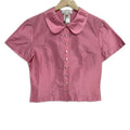 Celine Short Sleeve Shirt Blouse 38 M Pink Silk