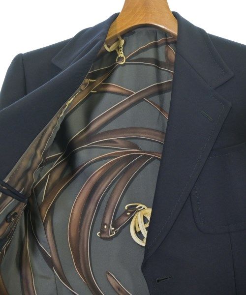 Gucci Tailored Jacket Wool Silk Navy Blue