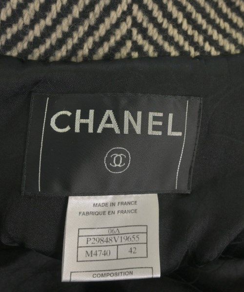Chanel Jacket Wool Silk Black Beige