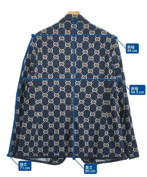 Gucci Tailored Jacket Cotton Wool Navy Off-white