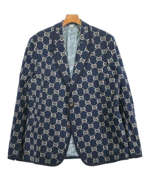 Gucci Tailored Jacket Cotton Wool Navy Off-white