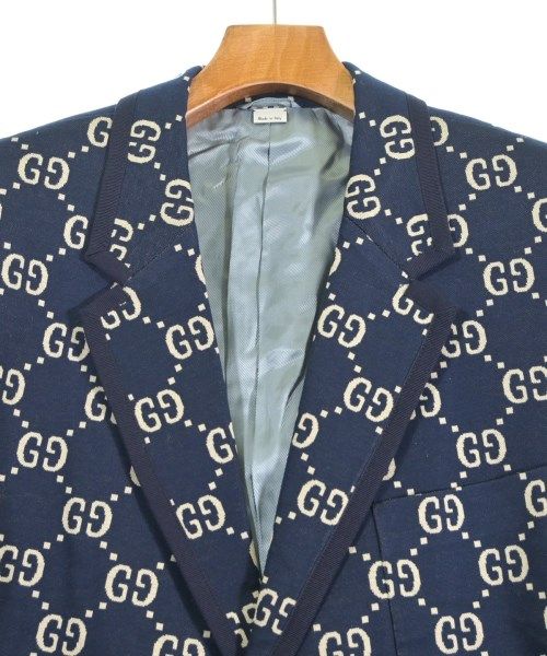 Gucci Tailored Jacket Cotton Wool Navy Off-white