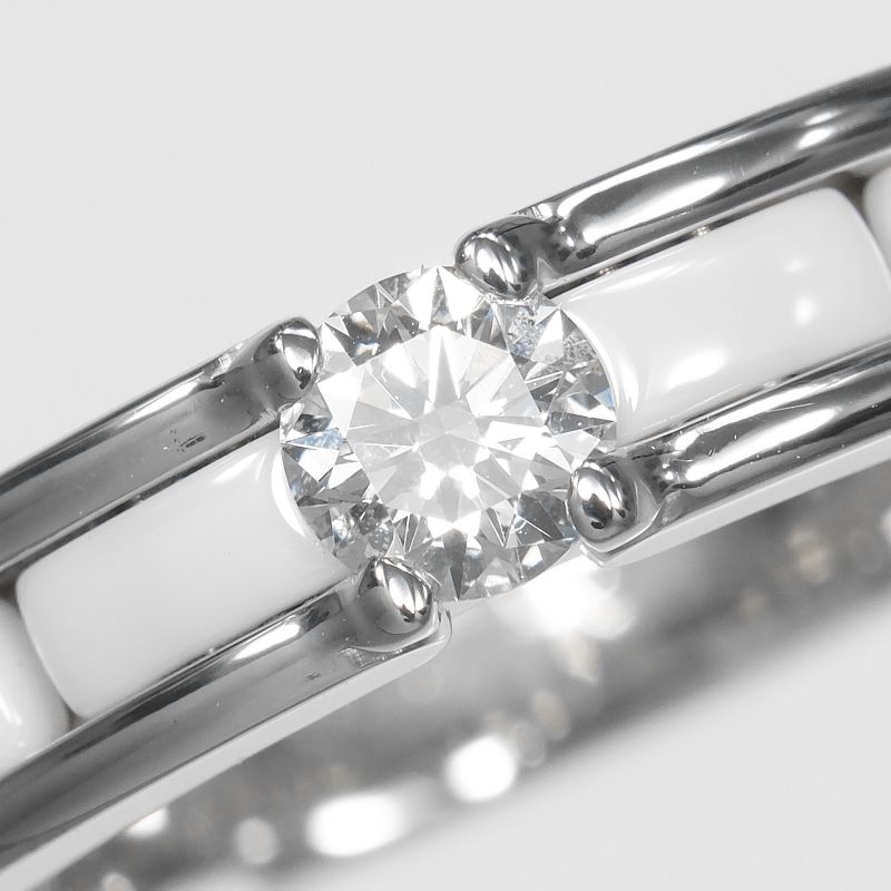 Chanel Ultra Small Gold Diamond Ceramic Ring