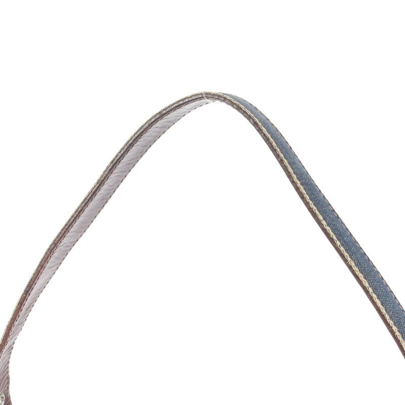 Fendi Denim Mamma Baguette Leather Shoulder Bag Tote