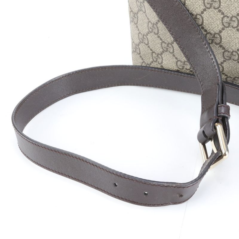 Gucci GG Supreme Leather Shoulder Bag Crossbody Messenger Brown