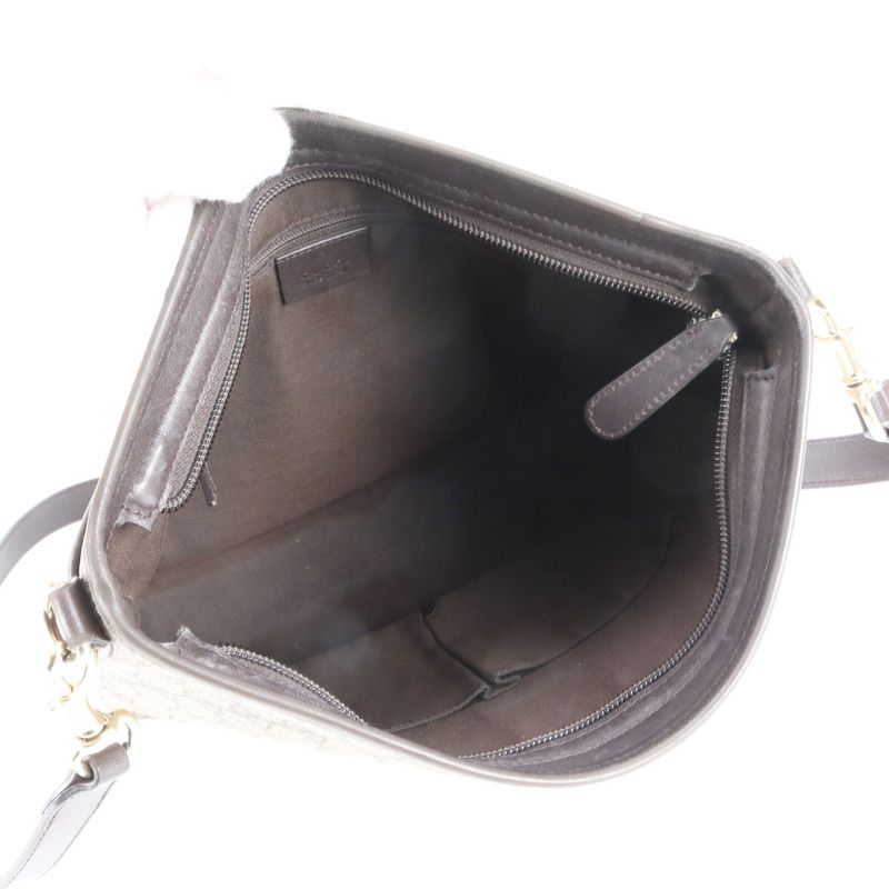 Gucci GG Supreme Leather Shoulder Bag Crossbody Messenger Brown