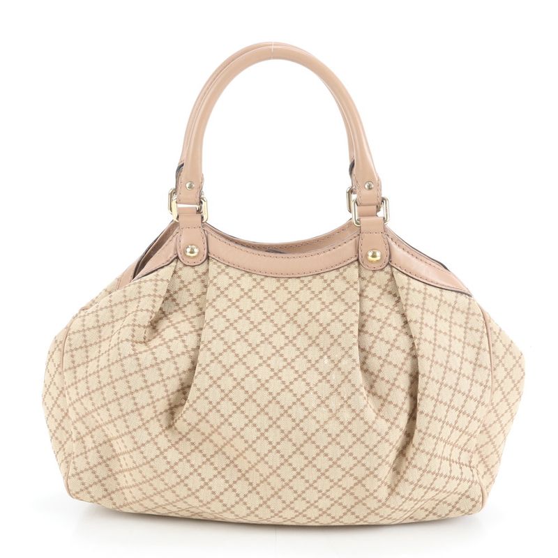 Gucci Diamante Sky Leather Canvas Tote