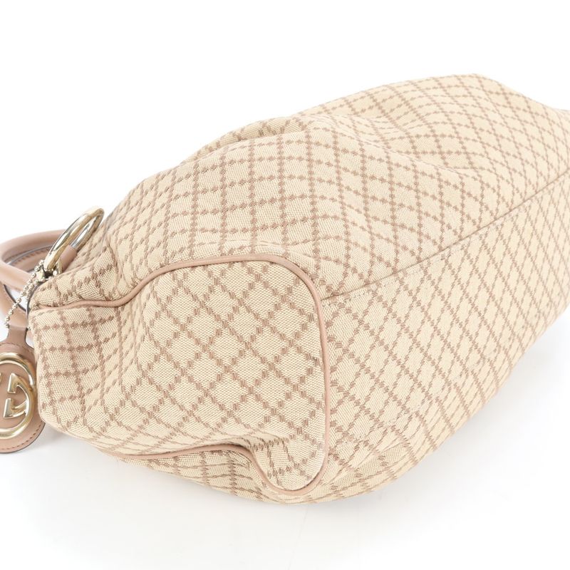 Gucci Diamante Sky Leather Canvas Tote