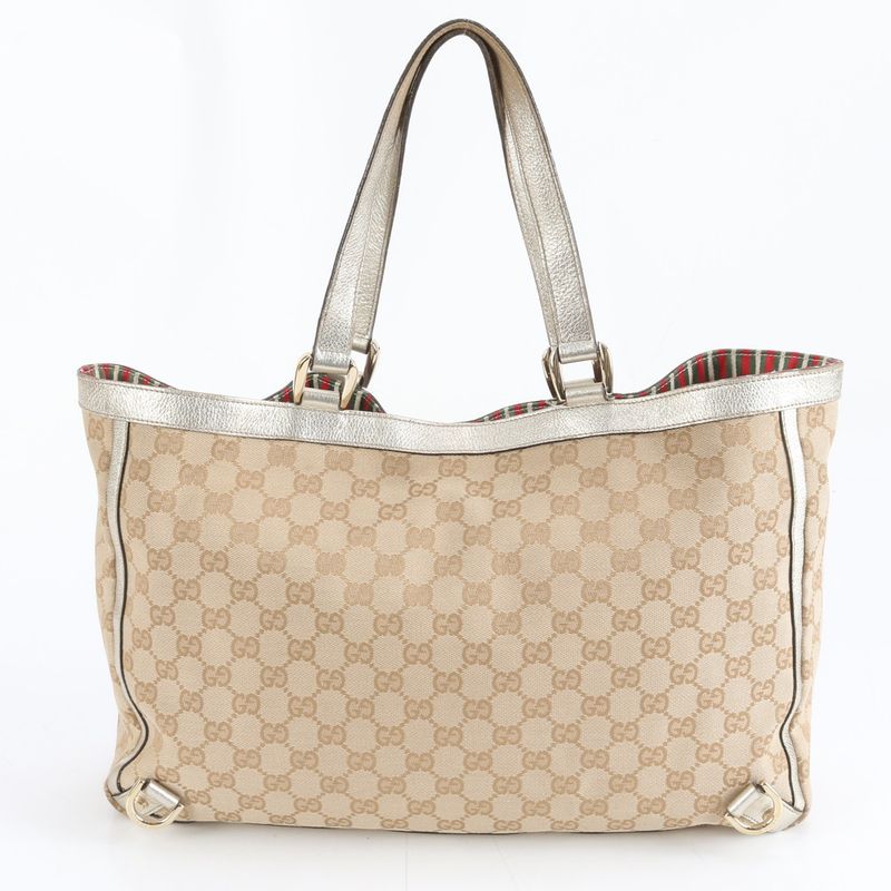 Gucci GG Canvas Leather Tote Shoulder