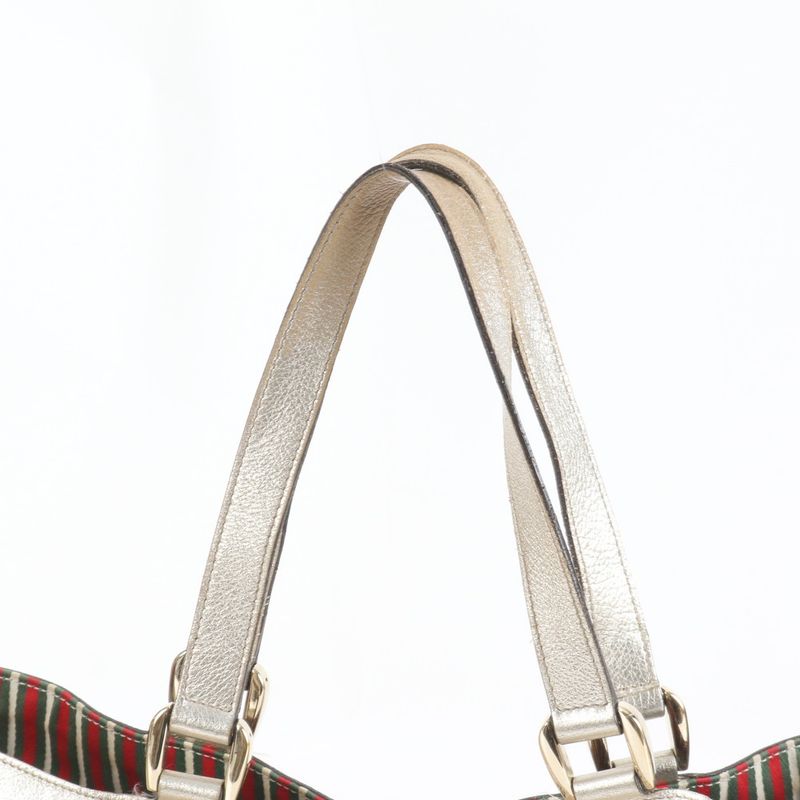 Gucci GG Canvas Leather Tote Shoulder