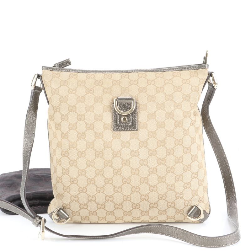 Gucci GG Canvas Leather Shoulder Bag Crossbody Hand Tote Erm