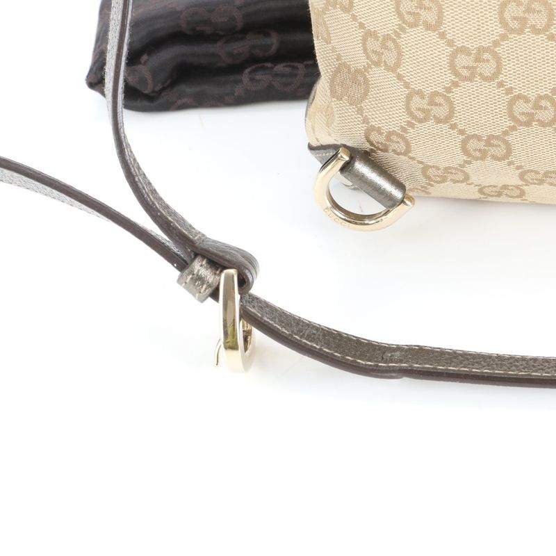 Gucci GG Canvas Leather Shoulder Bag Crossbody Hand Tote Erm