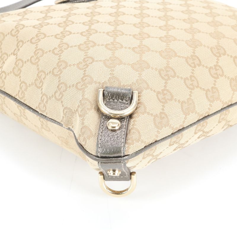 Gucci GG Canvas Leather Shoulder Bag Crossbody Hand Tote Erm