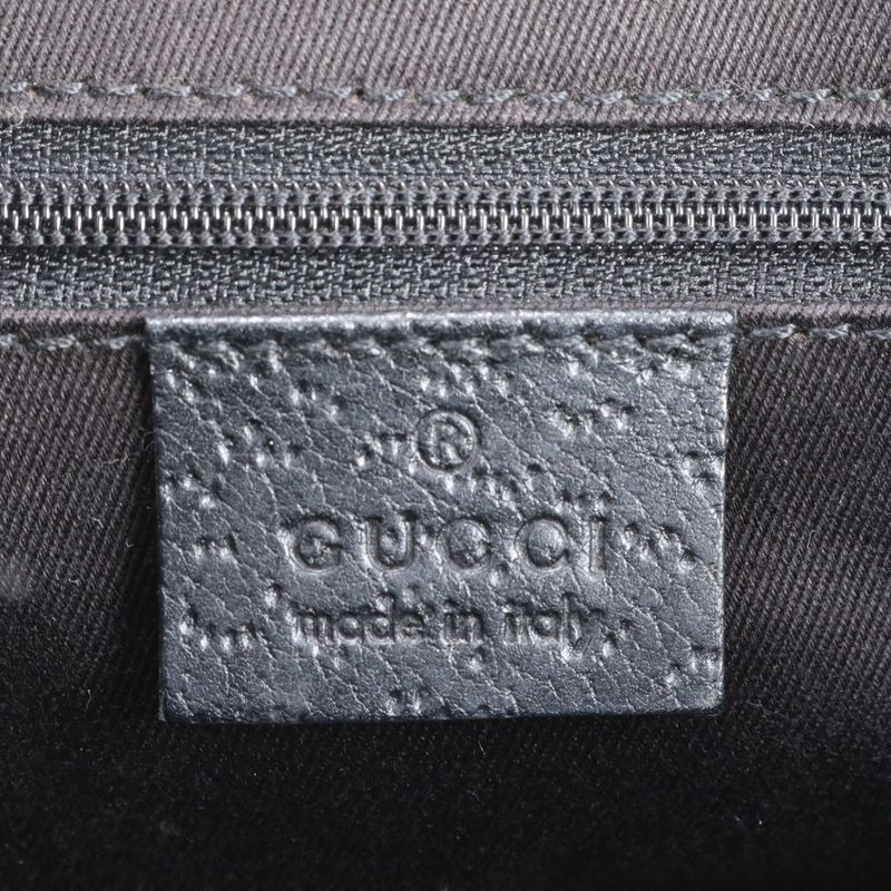 Gucci GG Canvas Leather Tote Shoulder Hand Black Eem