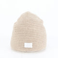 Hermes Tag Addada Beanie Cashmere 100% Beige Knit Hat Cap Mem