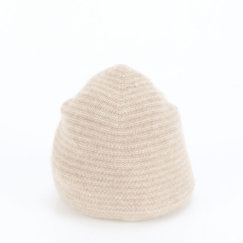 Hermes Tag Addada Beanie Cashmere 100% Beige Knit Hat Cap Mem