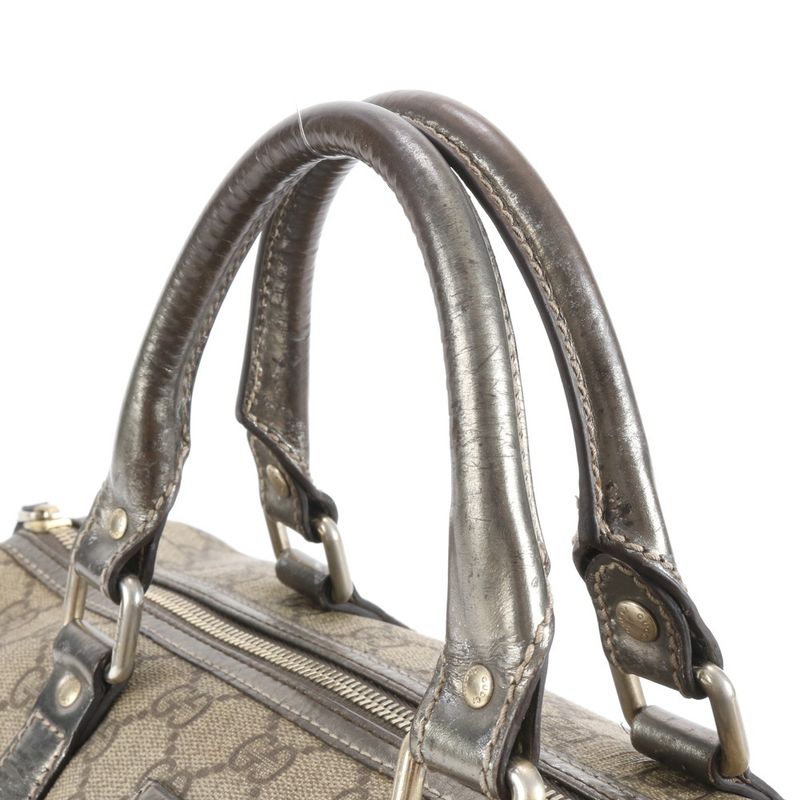 Gucci GG Supreme Leather Tote Mini Boston Shoulder Hand Gold