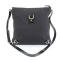 Gucci GG Canvas Leather Shoulder Bag Crossbody Black Tote Ree