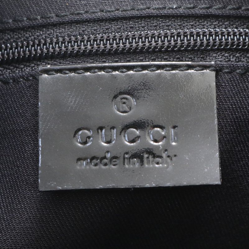 Gucci GG Canvas Leather Shoulder Bag Crossbody Black Tote Ree