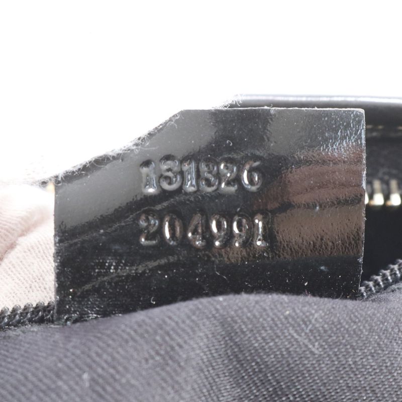 Gucci GG Canvas Leather Shoulder Bag Crossbody Black Tote Ree