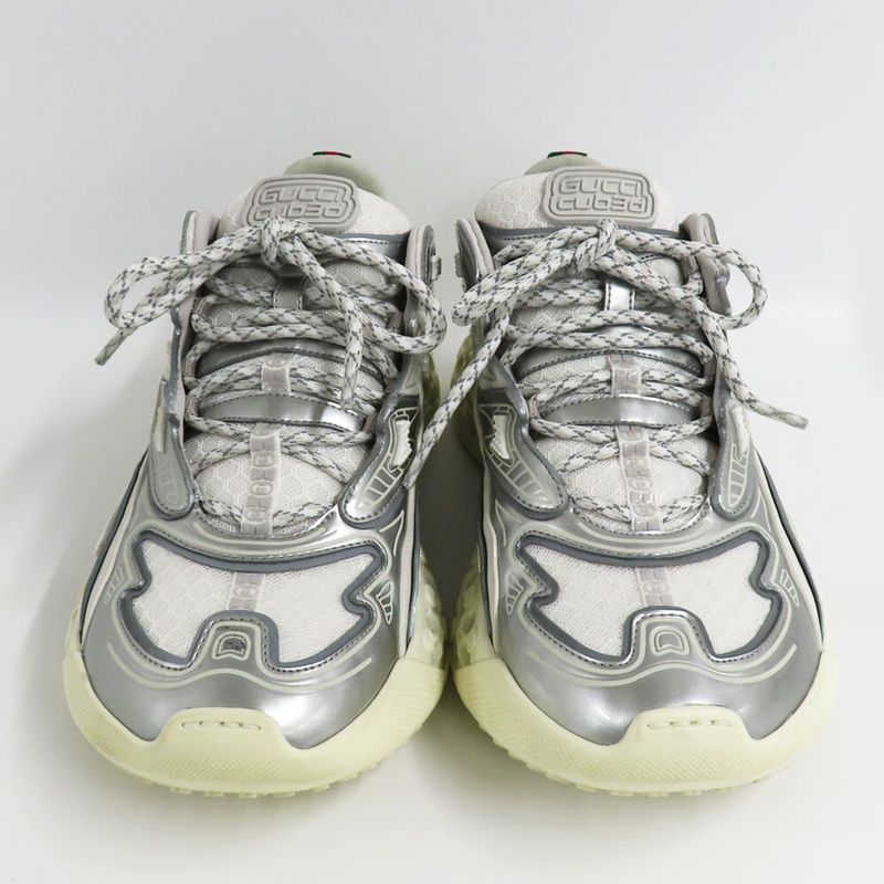 Gucci T Cube Sneakers Demetra Mesh 7.5 Gray White Low