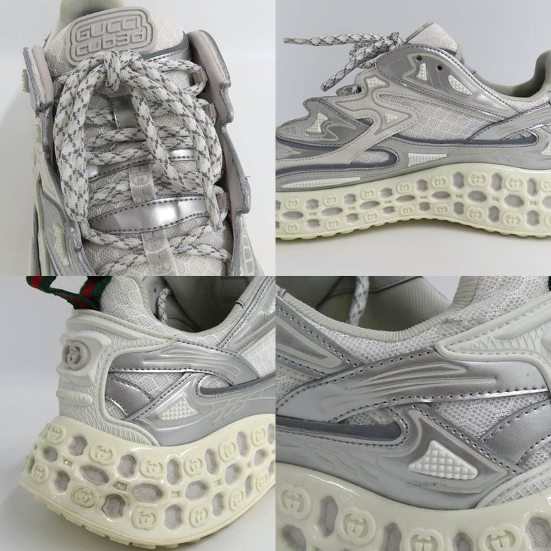 Gucci T Cube Sneakers Demetra Mesh 7.5 Gray White Low