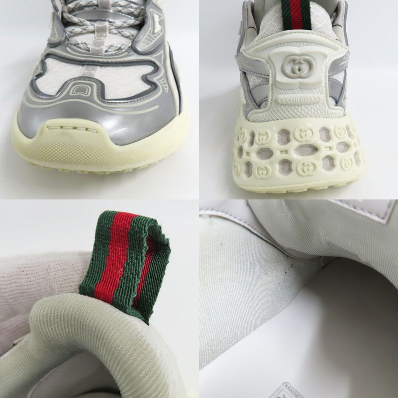 Gucci T Cube Sneakers Demetra Mesh 7.5 Gray White Low