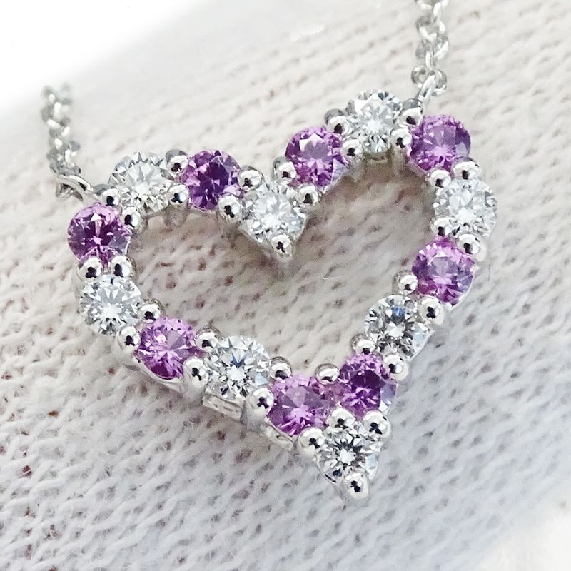 Tiffany & Co Necklace Diamond Pink Saffiano