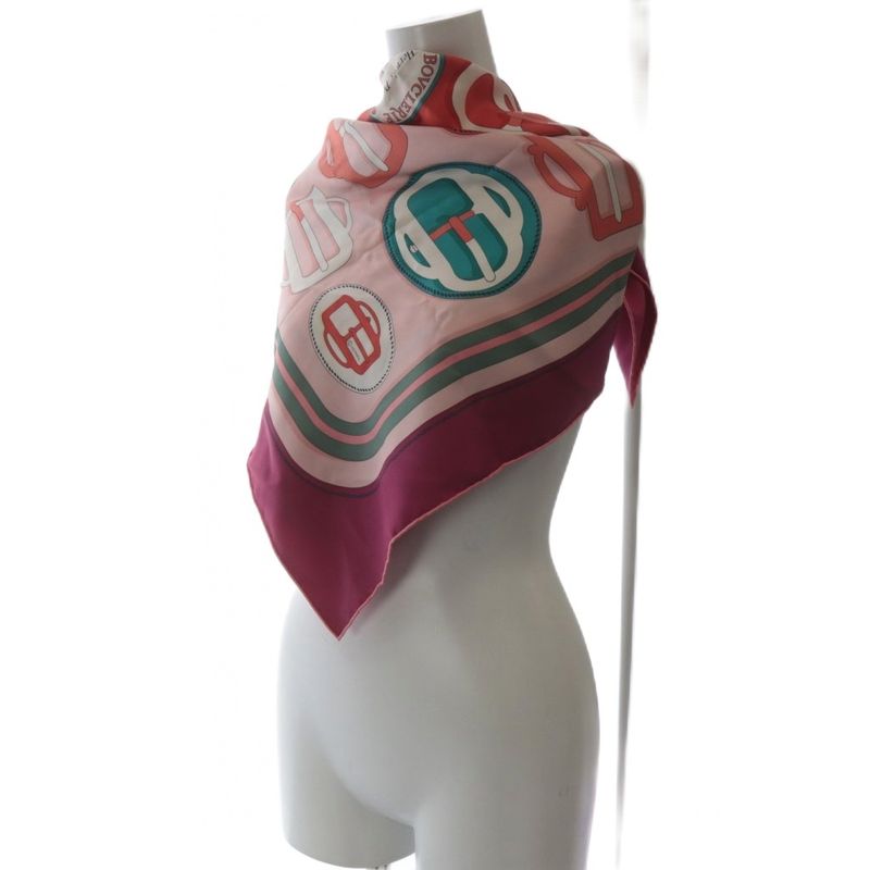 Hermes Scarf Carre 90 Bouclerie Moderne Modern Buckle Silk Prune Rosebell