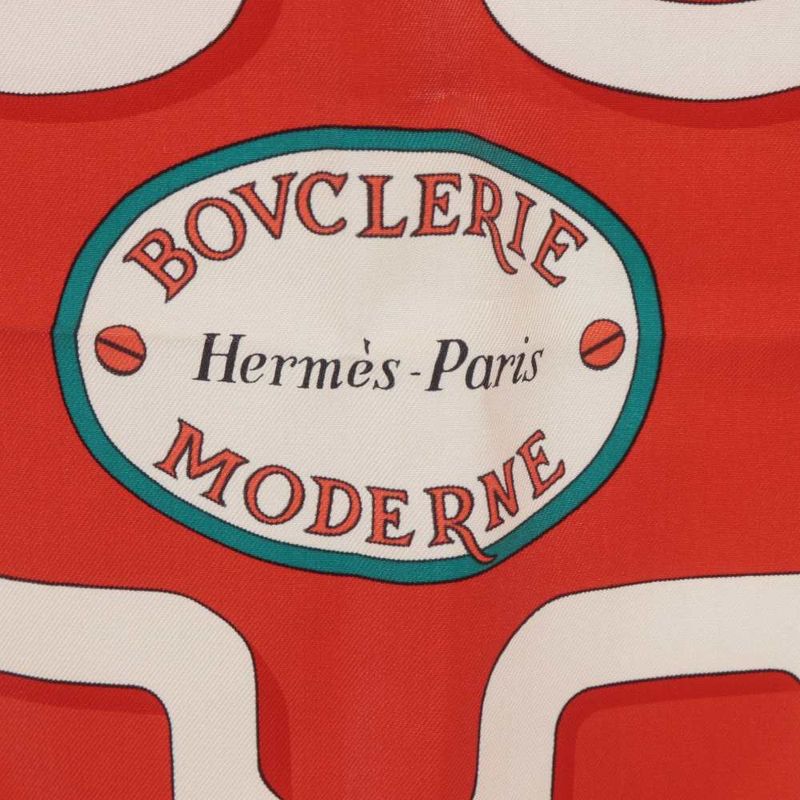 Hermes Scarf Carre 90 Bouclerie Moderne Modern Buckle Silk Prune Rosebell