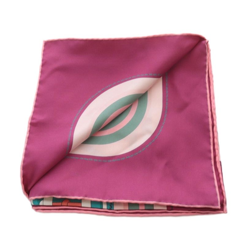 Hermes Scarf Carre 90 Bouclerie Moderne Modern Buckle Silk Prune Rosebell