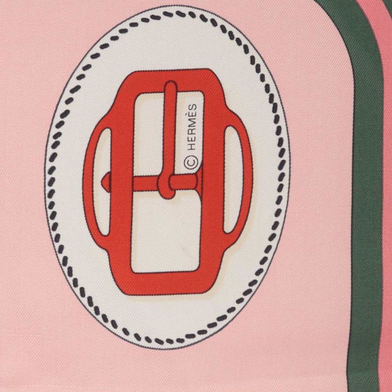 Hermes Scarf Carre 90 Bouclerie Moderne Modern Buckle Silk Prune Rosebell