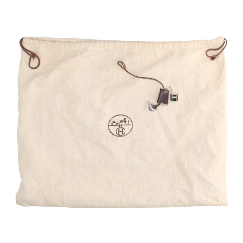Hermes Herbag Zip MM Toile Ash Shoulder Bag MM Bold Brown