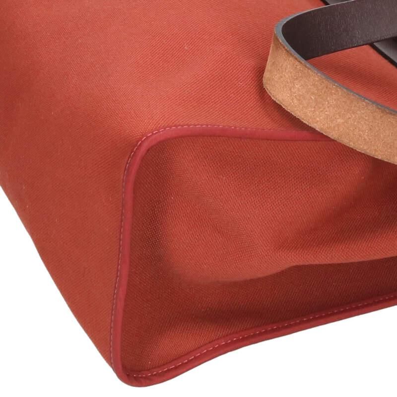 Hermes Herbag Zip MM Toile Ash Shoulder Bag MM Bold Brown