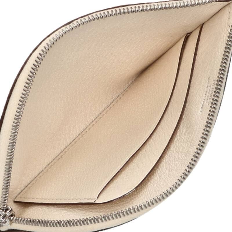 Hermes Paddock Leather Coin Case White Yellow