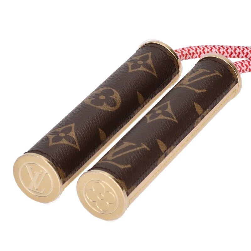 Louis Vuitton Corde a Saute Monogram Leather Jump Rope Shoulder Bag Brown Beige Red